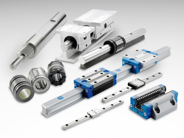 Samples of different types of linear guideways